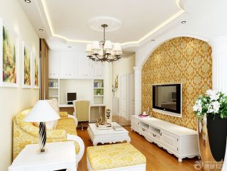 欧式风格50平米小户型电视柜装修设计效果图片大全