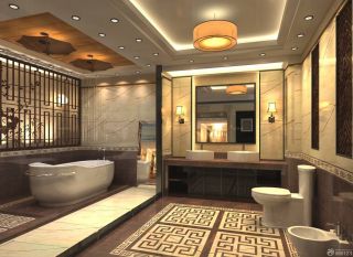 中式简约风格浴室东鹏瓷砖装修效果图欣赏