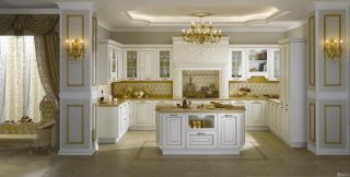 美式风格房子厨房金牌橱柜装修图片