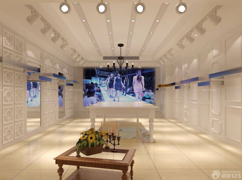 2025最新服装店室内格栅灯装修设计图