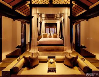最新东南亚风格别墅室内卧室设计装修案例大全