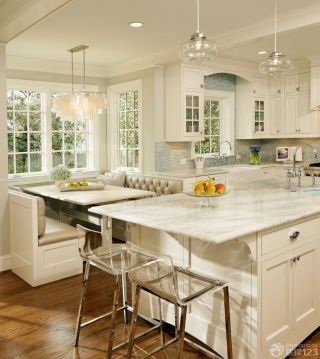 美式田园风格厨房白色家具设计图片大全2023