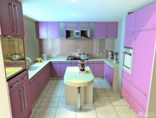 敞开式厨房紫色我乐橱柜装修效果图欣赏