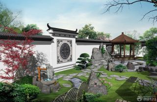 新中式风格别墅围墙装修设计图片大全