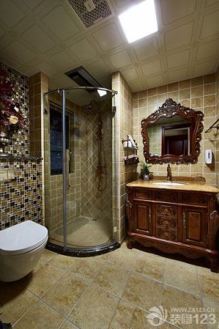 2023卫生间浴室小格子砖墙面设计图片