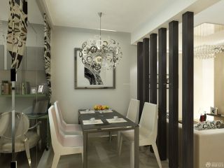 80平家庭客厅餐厅隔断造型设计效果图片