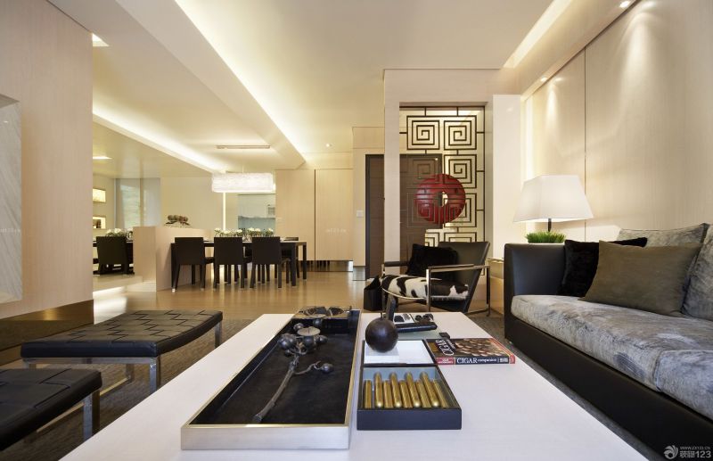 最新80-90平米家装中式隔断设计装修效果图片