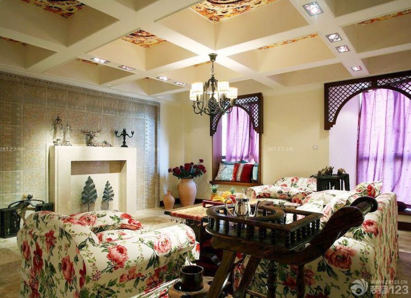 美式田园风格100平家装设计效果图欣赏