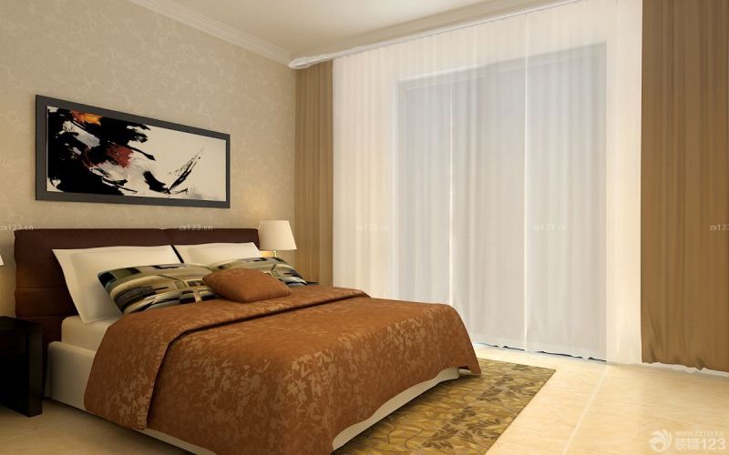 2023 主卧室纯色窗帘设计图片