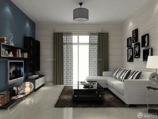 最新110平米三室一厅简约美式家具装潢图