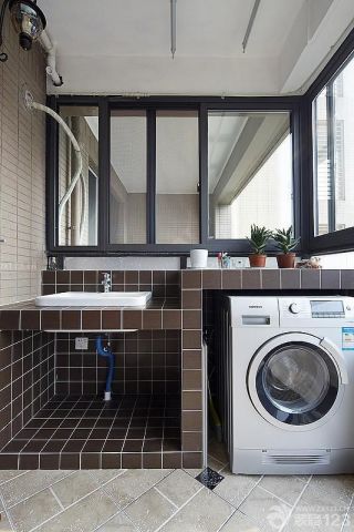 70平方家装阳台洗衣机效果图片欣赏 
