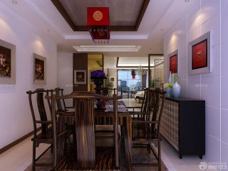 中式餐厅实木餐桌椅子设计效果图欣赏