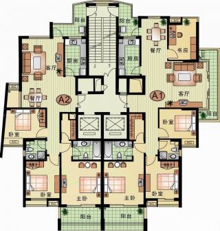 2023最新花园式120平米洋房小别墅户型图