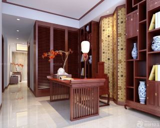 中式100平米房屋书桌装修设计效果图片