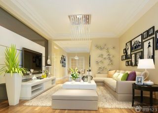 现代100平米两室两厅户型简约组合沙发装修设计图片