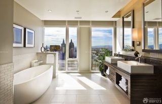 现代简单120平米浴室效果图大全2023图片
