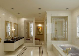 典雅北欧风格120平米浴室效果图大全2023图片