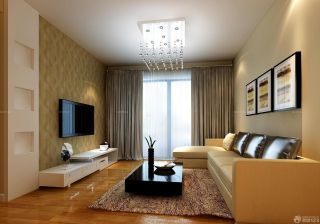 现代风格80平米两居小户型客厅窗帘装修效果图欣赏