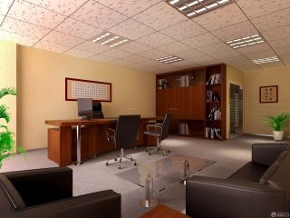 最新80平米办公室实木办公桌家具装修设计图片欣赏