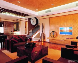 东南亚风格110平米复式楼室内装修设计图片欣赏