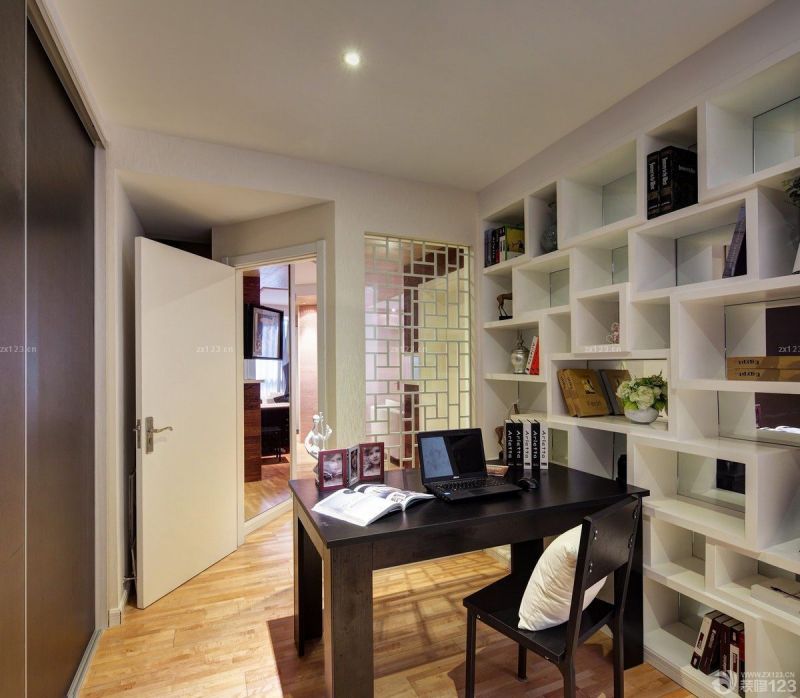 中式70-80平方书房家具小户型装修效果图欣赏