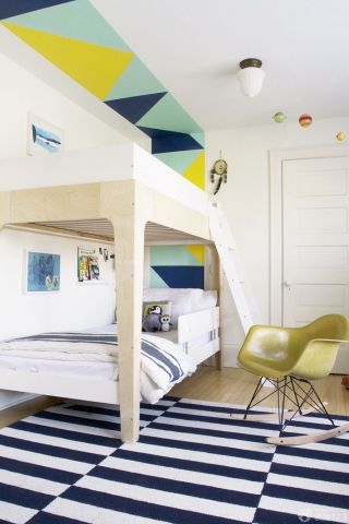 舒适老式60平米小户型实木高低床装修效果图片大全