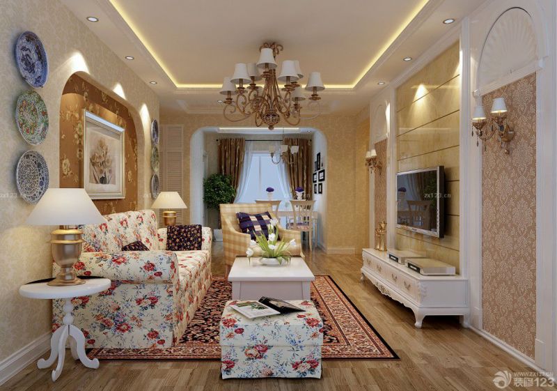 2025欧美风格120平米房子装修设计效果图