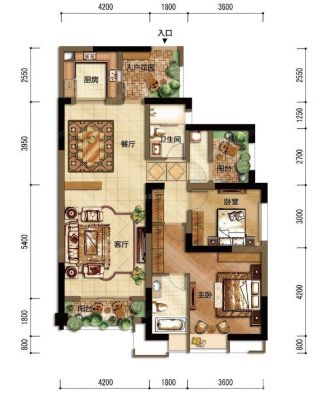 130平米两室两厅户型图2023