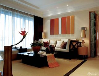 东南亚风格70平米小户型样板房客厅室内装修效果图欣赏