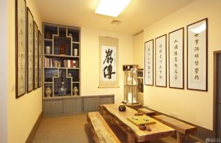 新中式古典风格茶馆包间装修效果图片
