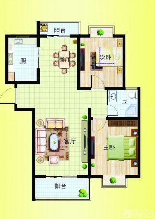 2023最新100平米两室两厅一厨一卫别墅户型图