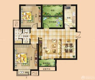 2023最新100平方两室两厅一厨一卫别墅户型图