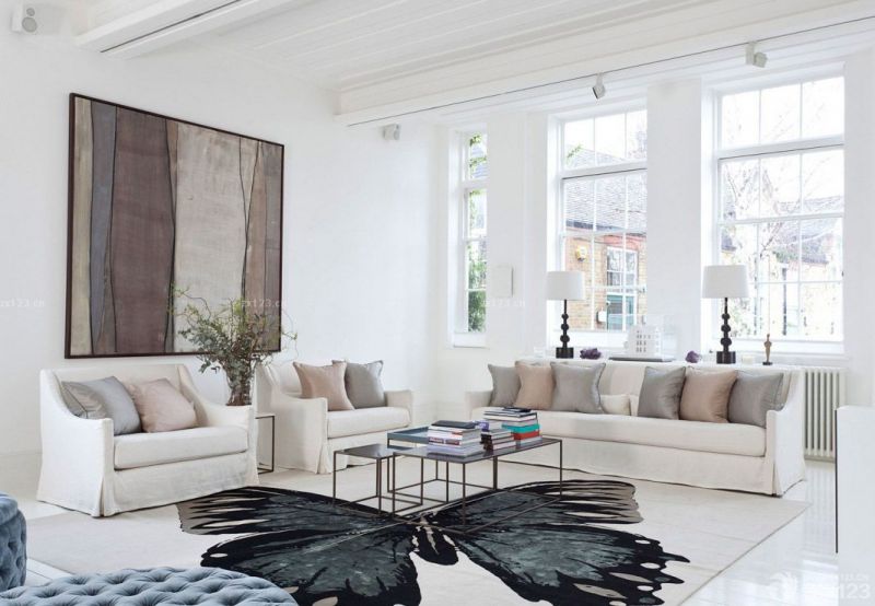 最新北欧风格70平米房屋客厅装修设计效果图片