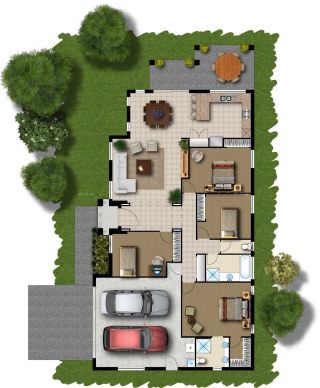 最新田园风格120平米独栋别墅花园洋房户型图