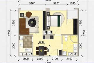 60平米小户型酒店式公寓设计平面图样板