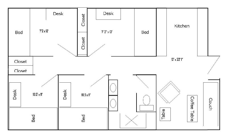 2023最新120平米农村别墅四室两厅户型图