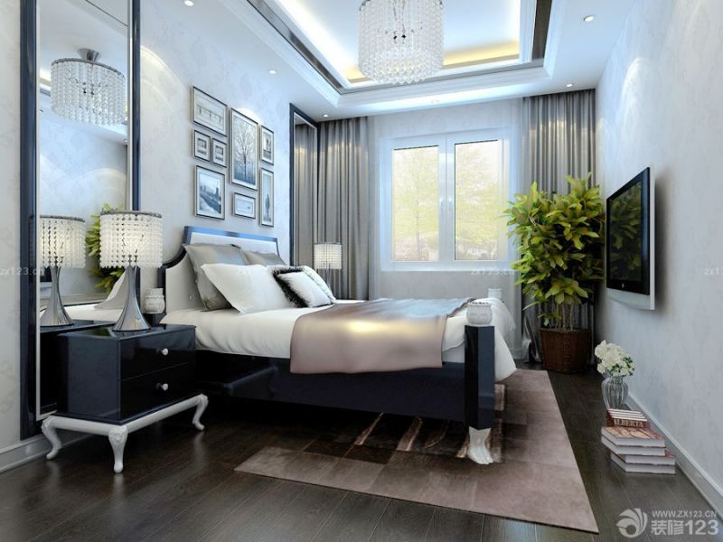 现代130平米套房床头柜装修效果图片