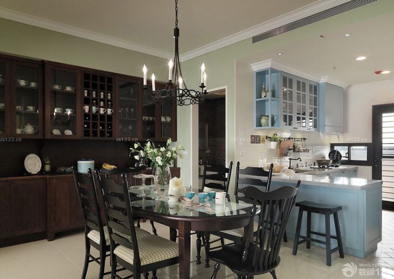 北欧风格150平米家装餐厅吊顶实景图