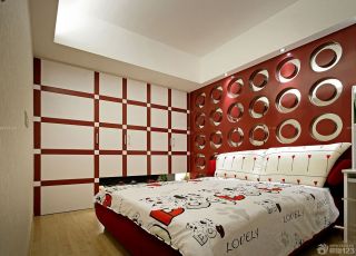 温馨家庭儿童房床头背景墙装修装饰效果图片大全