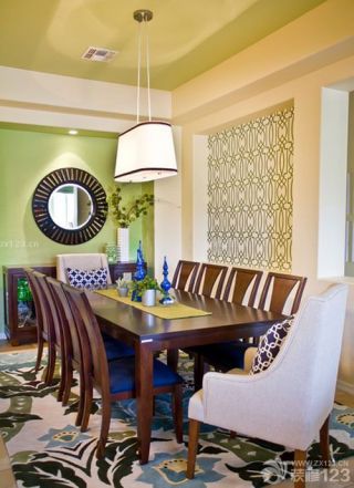 家庭装修混搭风格绿色墙面装潢效果图欣赏