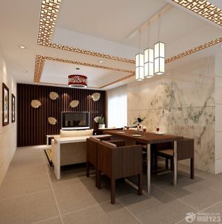 80平米婚房客厅中式瓷砖壁画装修效果图片大全