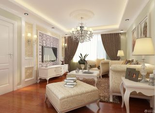 80平小户型客厅白色家具装修图片