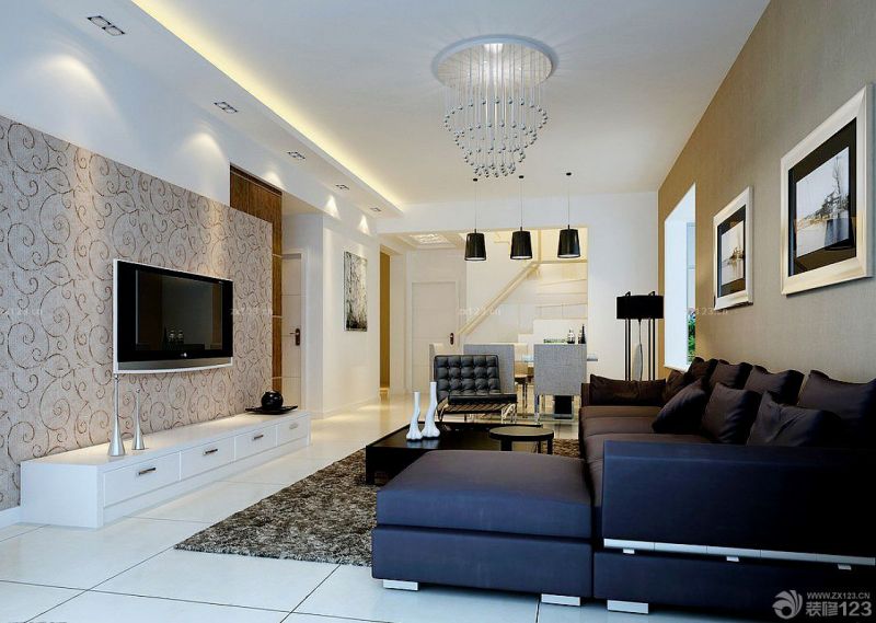 最新现代客厅电视柜电视墙简约装修图片大全