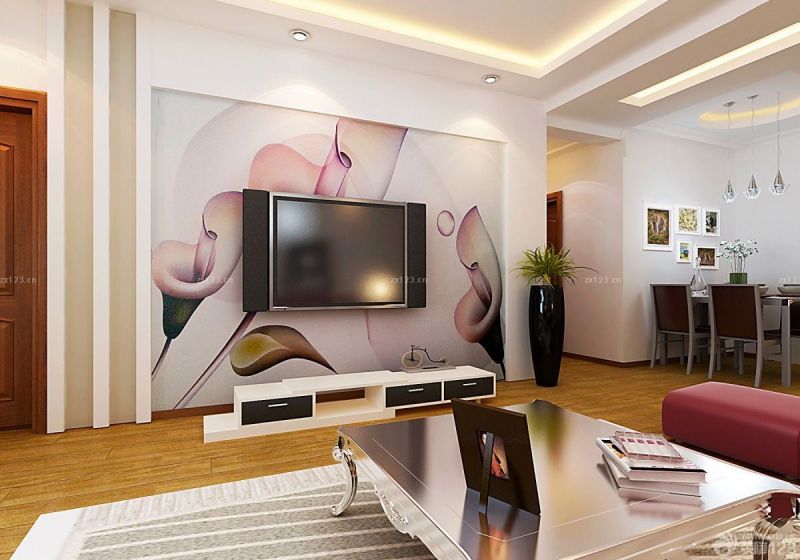 最新时尚客厅电视柜3D背景墙设计效果图欣赏