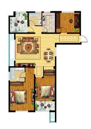 2023经典130平米两室两厅别墅户型图片