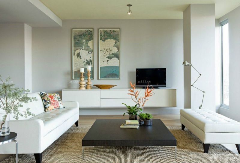 80~90平方小户型客厅墙面装饰画装修效果图片大全