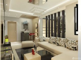最新70平小户型客厅木质隔断装修效果图欣赏