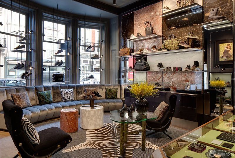 2025最新时尚个性鞋店石材墙面装修图片大全