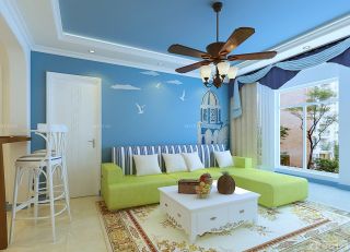 70平米三室地中海风格装饰设计客厅装修效果图