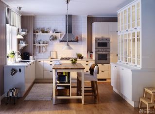 2023现代美式小户型家装开放式厨房橱柜图片